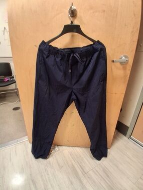 Men's Navy Elastic-Waist Joggers with Drawstring